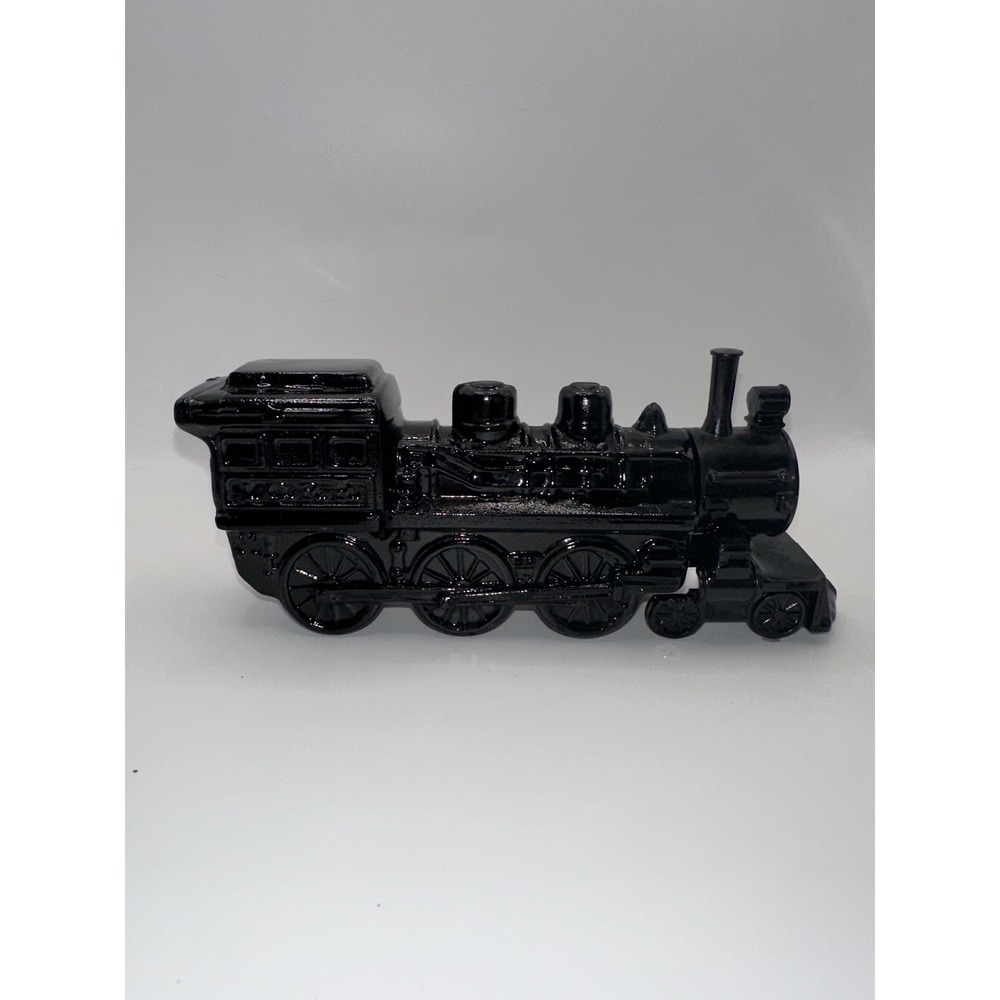 Vintage Avon Cannonball Express 4-6-0 Black Glass Train Decanter Deep Woods